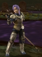 Leon's battle model as a Sniper in Echoes: Shadows of Valentia.