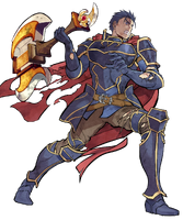 Hector's wounded portrait in Fire Emblem Heroes.