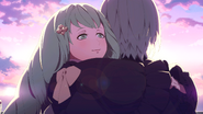 Unused CG artwork of Male Byleth's S-support with Flayn in the Crimson Flower route.