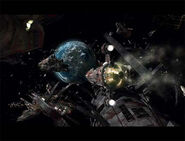 The reaver fleet in orbit around Miranda