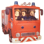 Fireman Sam, Elvis, and Station Officer Steele driving Jupiter (credit to Fireman Fan 152)