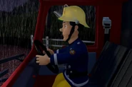 Elvis driving Jupiter (The great fire of Pontypandy)