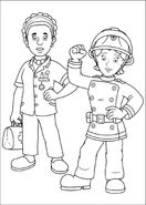 Penny and Helen in a colouring sheet