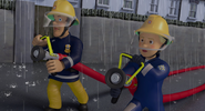 Sam and Penny using the new hoses