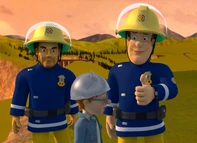 Sam giving Derek a thumbs up