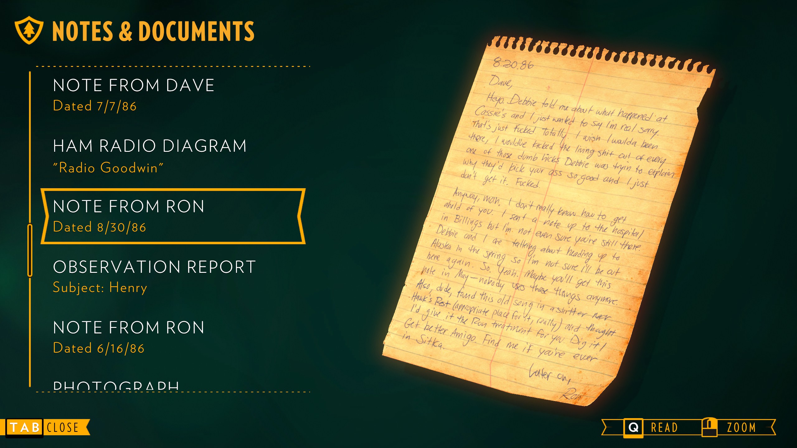 firewatch game documents