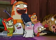 Girl's reaction to his "costume".