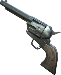 The Colt Peacemaker, used here as an example, is one of many weapons found in the game.