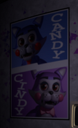 The posters of Candy and Cindy in the office.