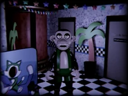 Chester out of his curtain in the Secondary Party Room from the remaster.