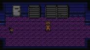 The Cat from the minigame, appearing in front of the room where he is killed along with Rat.