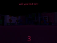 The second teaser, showing a bedroom and the words "will you find me?"