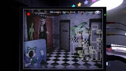 A screenshot of Chester peeking out in Five Nights at Candy's Remastered.