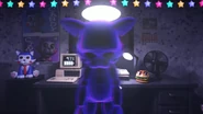Shadow Candy in the office, moments before the secret night begins.