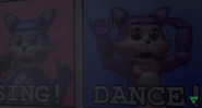 Posters of Cindy and Candy in the trailer.