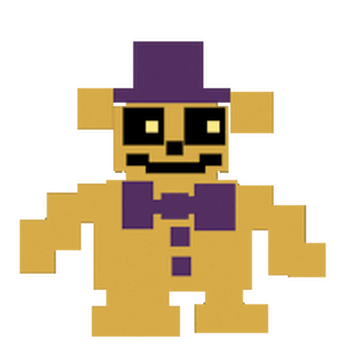 8 Bit Five Nights Sprites: Purple Guy and Golden Fredbear 