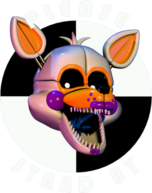 191059 - safe, artist:xxblackberriixx, lolbit (fnaf), animatronic, canine,  fox, mammal, robot, five nights at freddy's, 2011, english text, eyelashes,  female, glowing, glowing eyes, head only, looking at you, open mouth,  please stand