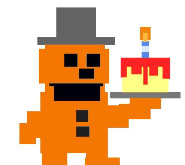 8 Bit Five Nights Sprites: Purple Guy and Golden Fredbear 