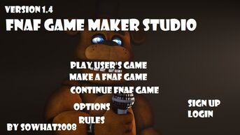 FNAF Gamer Maker Studio Menu (V1