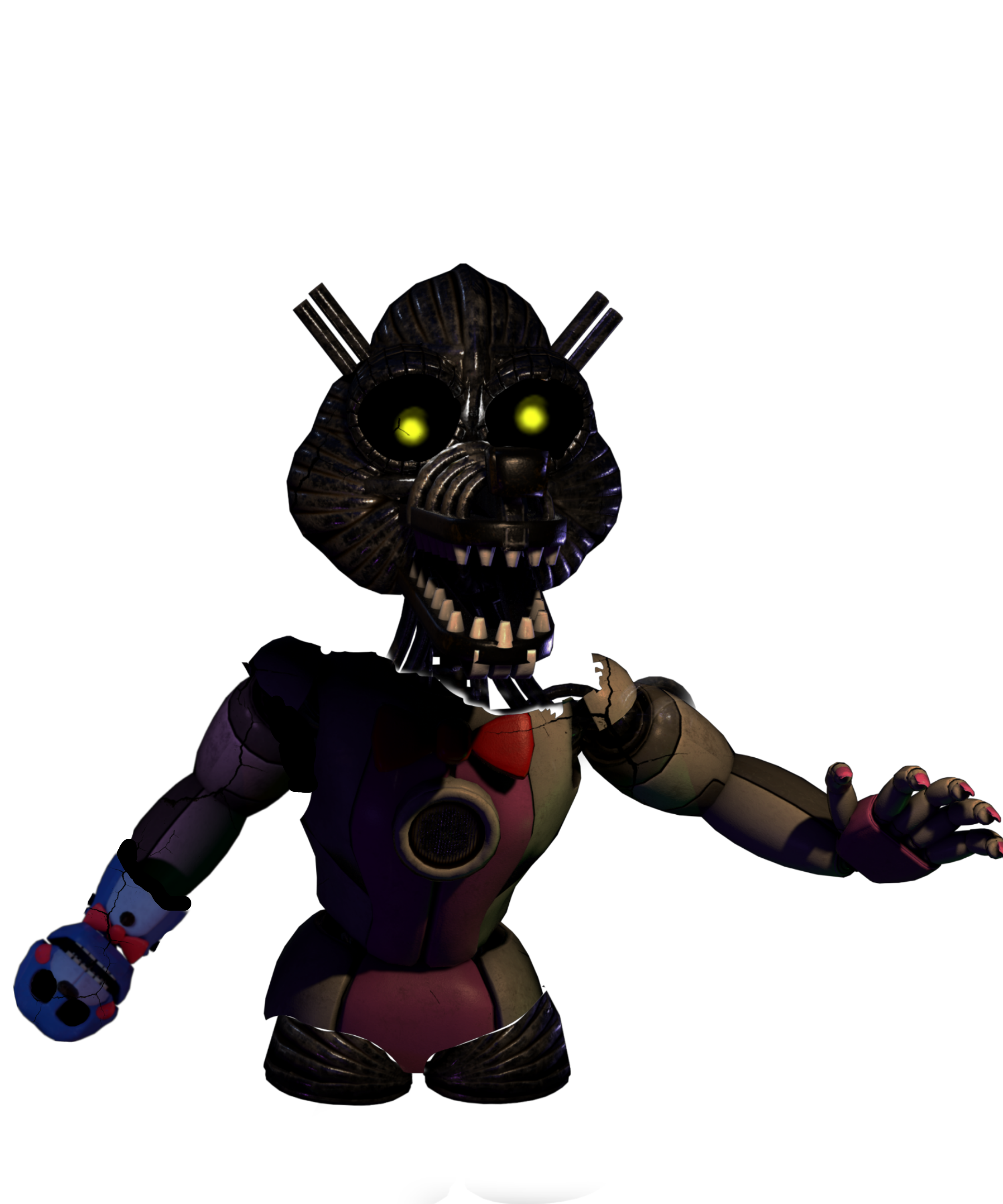 Transparent Nightmare Foxy Png - Fnaf Withered Funtime Foxy, Png