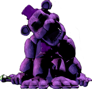 A slumped Purple Freddy suit in its latest design.