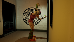 FNaF SB Kitchen Office Glamrock Chica Hitting The Door