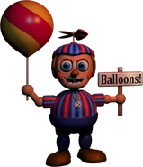 FNaF 2 Office Balloon Boy.png (144 Кб) Мальчик с шариком, держащий в руках шарик и табличку