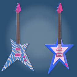 FNaF SB Glamrock Chica Guitar Comparison render background HahaLand