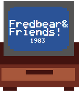 Надпись «Фредбер и друзья» на телевизоре