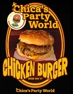 Poster per hamburger di pollo.