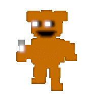Lo sprite di Withered Freddy che cammina verso sinistra nel minigioco "SAVETHEM", animato.