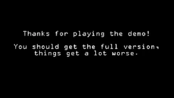 La schermata finale dopo aver completato la demo.