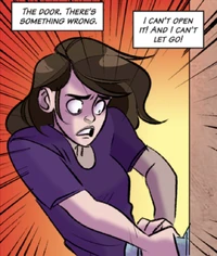 Charlie lascia la sua sessione di studio per trovare Sammy dopo essersi fissata sugli scarabocchi di forma rettangolare, TTO: Graphic Novel.