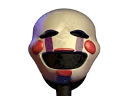 Il Puppet come un'allucinazione con la testa gettata all'indietro, simile a una risata.