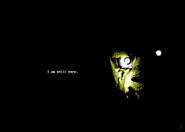 Springtrap nel secondo teaser del terzo gioco, illuminato.