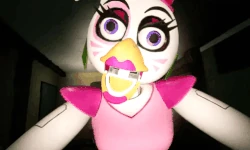 Glamrock Chica fa un jumpscare a Gregory, animato.