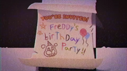 A drawing of Freddy on his birthday letter.