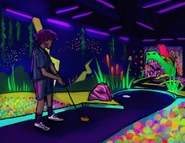 Concept art di una delle aree da golf del Monty's Gator Golf