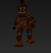 Withered Freddy nell'ufficio, animato.