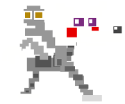 Lo sprite di Mangle dal minigioco "Mangle's Quest".
