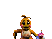Toy Chica attacca la guardia notturna, animato.