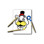 A drawing Freddy featured on the icon for the Arts and Crafts: Daycare level.