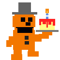 Lo sprite di Freddy del minigioco "Take Cake to the Children", animato.