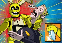 William poco prima di pugnalare l'agente Dunn, TSE: Graphic Novel.