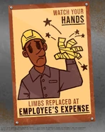 Poster di avvertimento per i dipendenti.