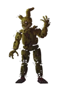 Illustrazione di Springtrap in Five Nights at Freddy's: L'Enciclopedia dei Personaggi.