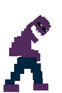 Stesso sprite, ma completamente viola, animato.