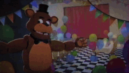 Freddy Fazbear in Steel Wool's PAX 2024 video, animated.