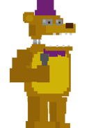 Sprite di Fredbear con la bocca bloccata dopo che i bulli gli hanno messo in bocca il bambino che piange.