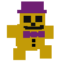 Peluche Fredbear senza pupille.